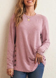 Button-Accent Long-Sleeve Tunic Top