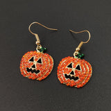 Rhinestone Detail Pumpkin Design Earring Set