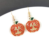 Rhinestone Detail Pumpkin Design Earring Set