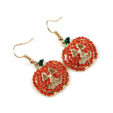 Rhinestone Detail Pumpkin Design Earring Set