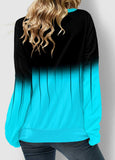 Ombre Lace Up Long Sleeve Sweatshirt