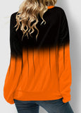 Ombre Lace Up Long Sleeve Sweatshirt