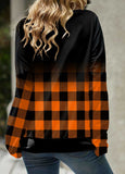 Plaid Long Sleeve Cowl Neck Sweatshirt