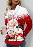 Snowman Print  Cowl Neck Sweatshirt