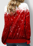 Snowman Print  Cowl Neck Sweatshirt