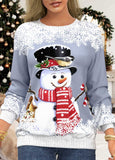 Christmas Snowman Print Sweatshirt