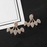 Rhinestone Water Drops Shape Gold Earrings - soofoom.com