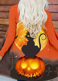 Halloween Print Long Sleeve Cardigan