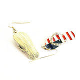 Rhinestone Metal American Flag Print Earrings - soofoom.com