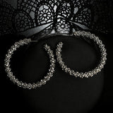 Silver Metal Circle Shape Earring Set - soofoom.com