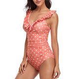 Polyester Dot One-piece Swimwear - soofoom.com