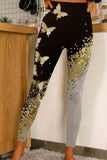 Butterfly Sequin Printed  High Stretch Leggings