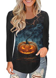 Halloween Crinkle Chest Long Sleeve T Shirt