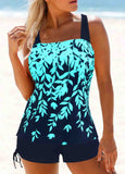 Printed Wide Strap Tankini Set