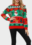 Christmas Tree &Snow  Print Sweater