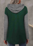 Houndstooth Button-Front Hoodie