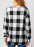 Lace Panel Plaid Long Sleeve T Shirt