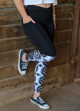 Crossover High Waist Aztec Print Patchwork Yoga Leggings