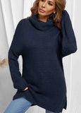 Navy Cozy Long Sleeves Turtleneck Sweater