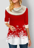 Wool Collar Christmas Printed Sweatshirt