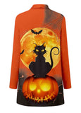 Halloween Print Long Sleeve Cardigan