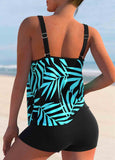 Tropical Print Wide Strap Tankini Set