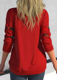 Drawstring Contrast Color  Long Sleeve  T Shirt