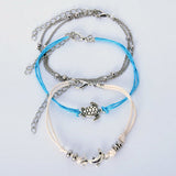 Turtle and Dolphin Design Anklet Set - soofoom.com