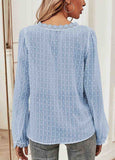 Lace Swiss Dot Crochet-Trim V-Neck Top