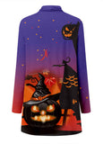 Halloween Print Long Sleeve Cardigan