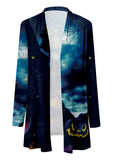 Halloween Print Long Sleeve Cardigan