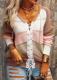 Bandage Contrast Stitched Sweater