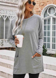 Gray Longline Pocketed Top