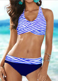 Stripe Printed Bikini Set