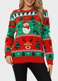 Christmas Tree &Snow  Print Sweater