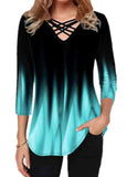 Printed Asymmetric Hem T Shirt