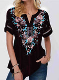 Short Sleeve Printed Blouse