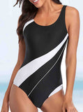 Contrast Triangle One Piece Swimsuit