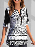 Leopard Print Contrast T Shirt