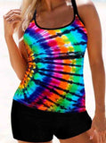 Tie Dyed Printed Tankini Set