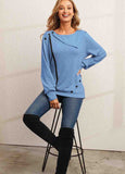 Solid Button Lapel Knit Sweater