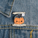 Cartoon Halloween Alloy Brooch Pumpkin &Cat Pin