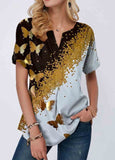 Floral Printed V Neck T-shirt