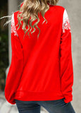 Christmas Print Cowl Neck  Sweatshirt