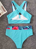 Printed Split Bikini Set