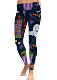 Halloween Print Mid Waisted Skinny Pants