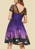 Halloween Print Lace Dress