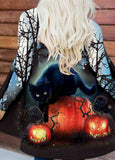 Halloween Print Long Sleeve Cardigan