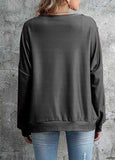 Round Neck Button Sweatshirt