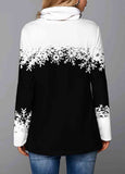 Snowman Print Cowl Neck Sweatshirt